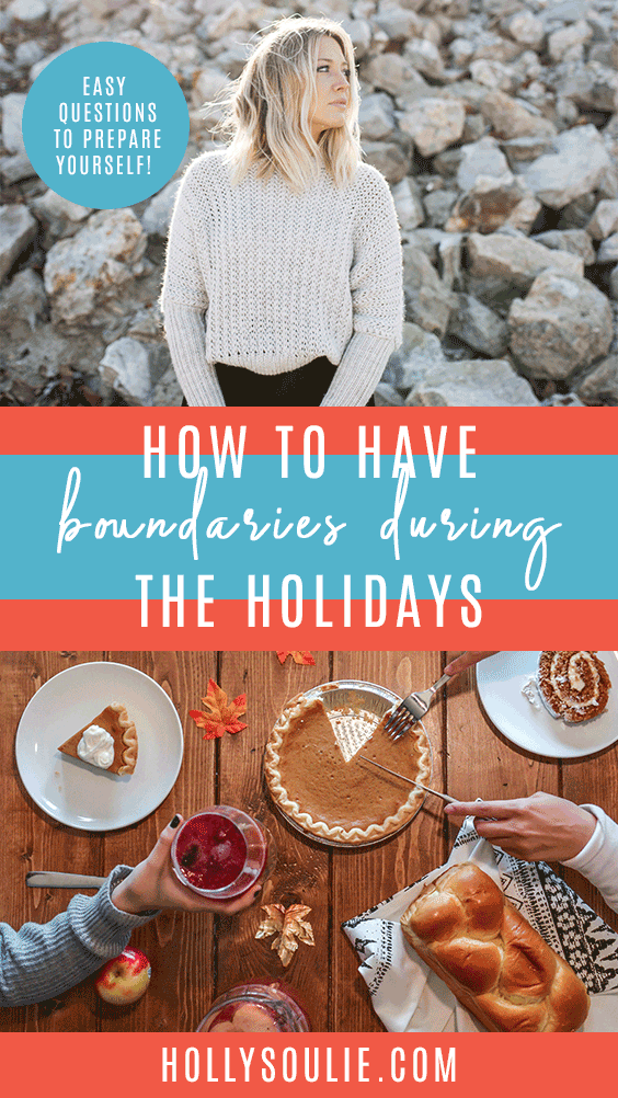 If you’re going home for Thanksgiving or Christmas, you might feel anxious about seeing your family members. I can relate! If you aren’t comfortable with how to say no, it can be especially stressful. And if you’re going to see friends and family you only see this time of year, here’s how to have boundaries during the holidays. #holidayboundaries #boundaries #howtosayno 
