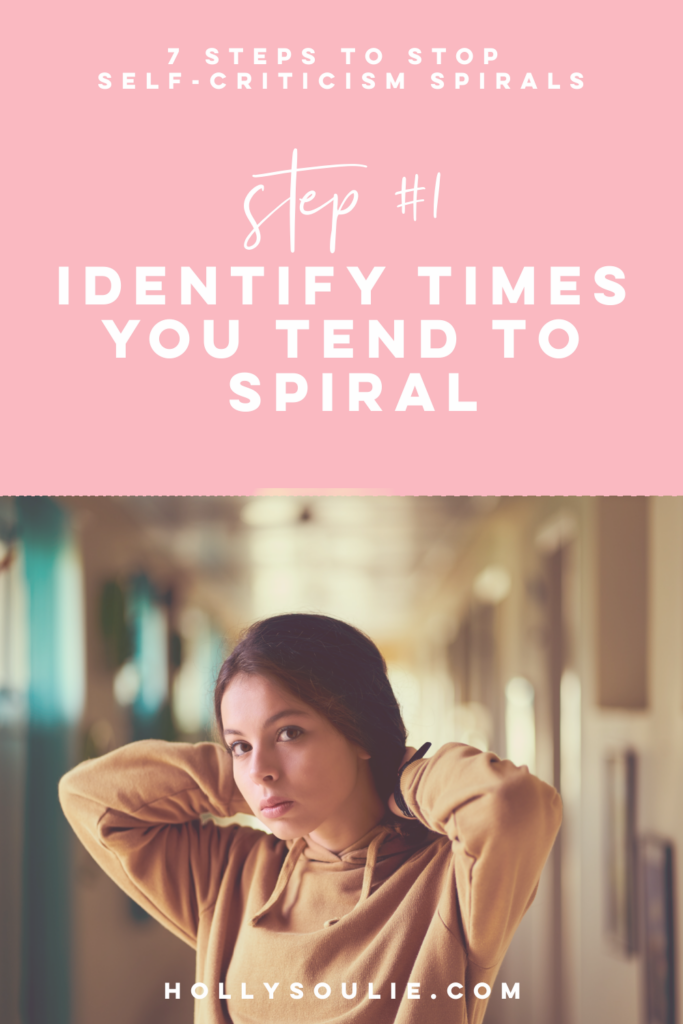 It can be so frustrating when you start spiraling because you don't feel good about yourself. I've been there so many times. So I wanted to share how I've worked through it over the years. I've even decreased the intensity and how often I spiral and it feels good! So here are 7 steps to stop self-criticism spirals. #mentalhealth #anxietyrelief