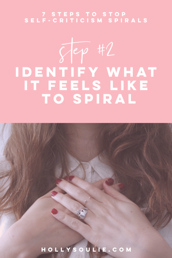 It can be so frustrating when you start spiraling because you don't feel good about yourself. I've been there so many times. So I wanted to share how I've worked through it over the years. I've even decreased the intensity and how often I spiral and it feels good! So here are 7 steps to stop self-criticism spirals. #mentalhealth #anxietyrelief